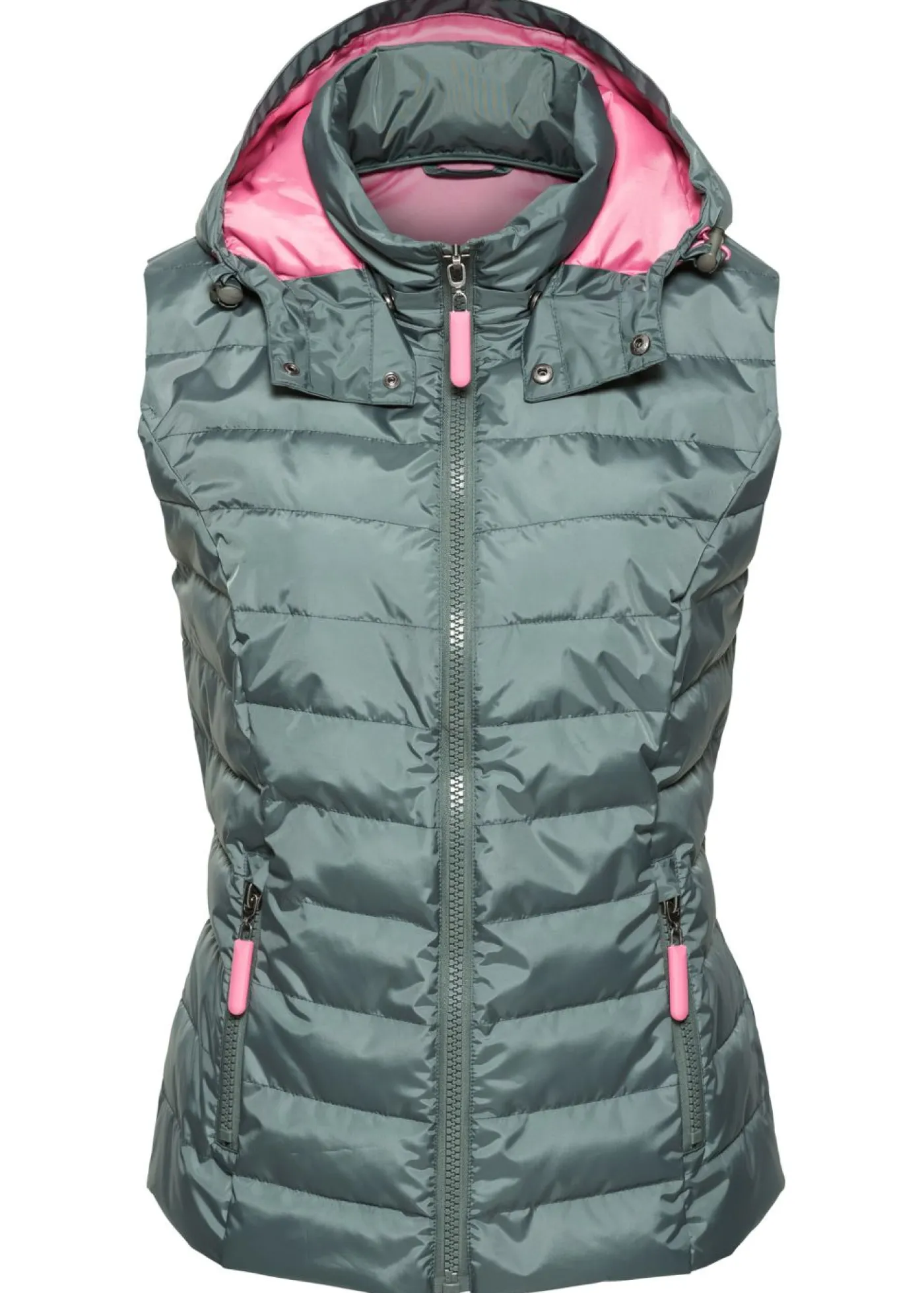 bonprix bonprix Chaquetas Y Abrigos>Chaleco acolchado con capucha Verde eucalipto-rosa