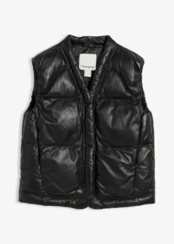 bonprix bonprix Chaquetas Y Abrigos>Chaleco acolchado de napa de cordero Negro