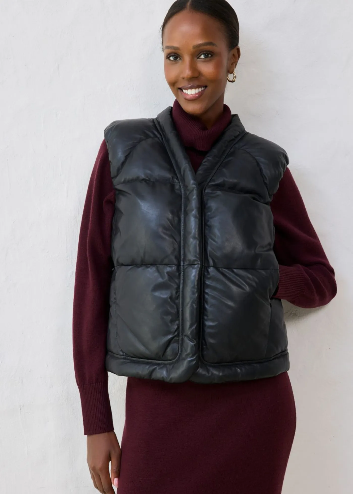 bonprix bonprix Chaquetas Y Abrigos>Chaleco acolchado de napa de cordero Negro