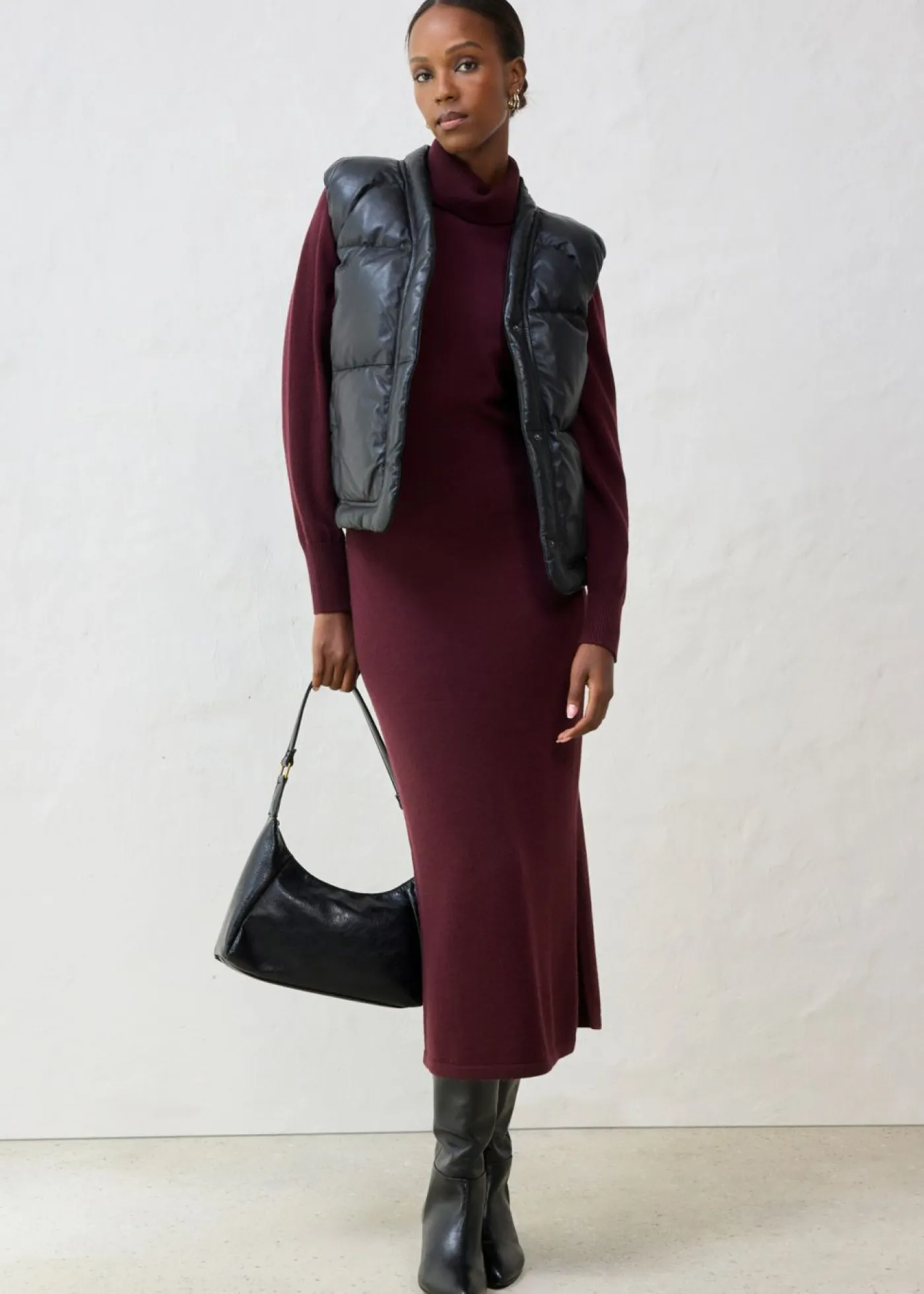 bonprix bonprix Chaquetas Y Abrigos>Chaleco acolchado de napa de cordero Negro