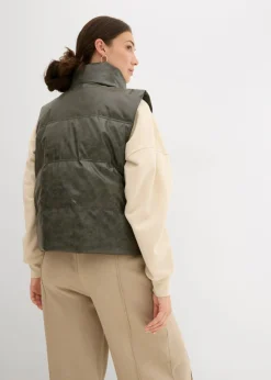 Mujer bonprix bonprix Chaleco acolchado de piel sintética