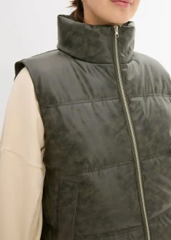 Mujer bonprix bonprix Chaleco acolchado de piel sintética