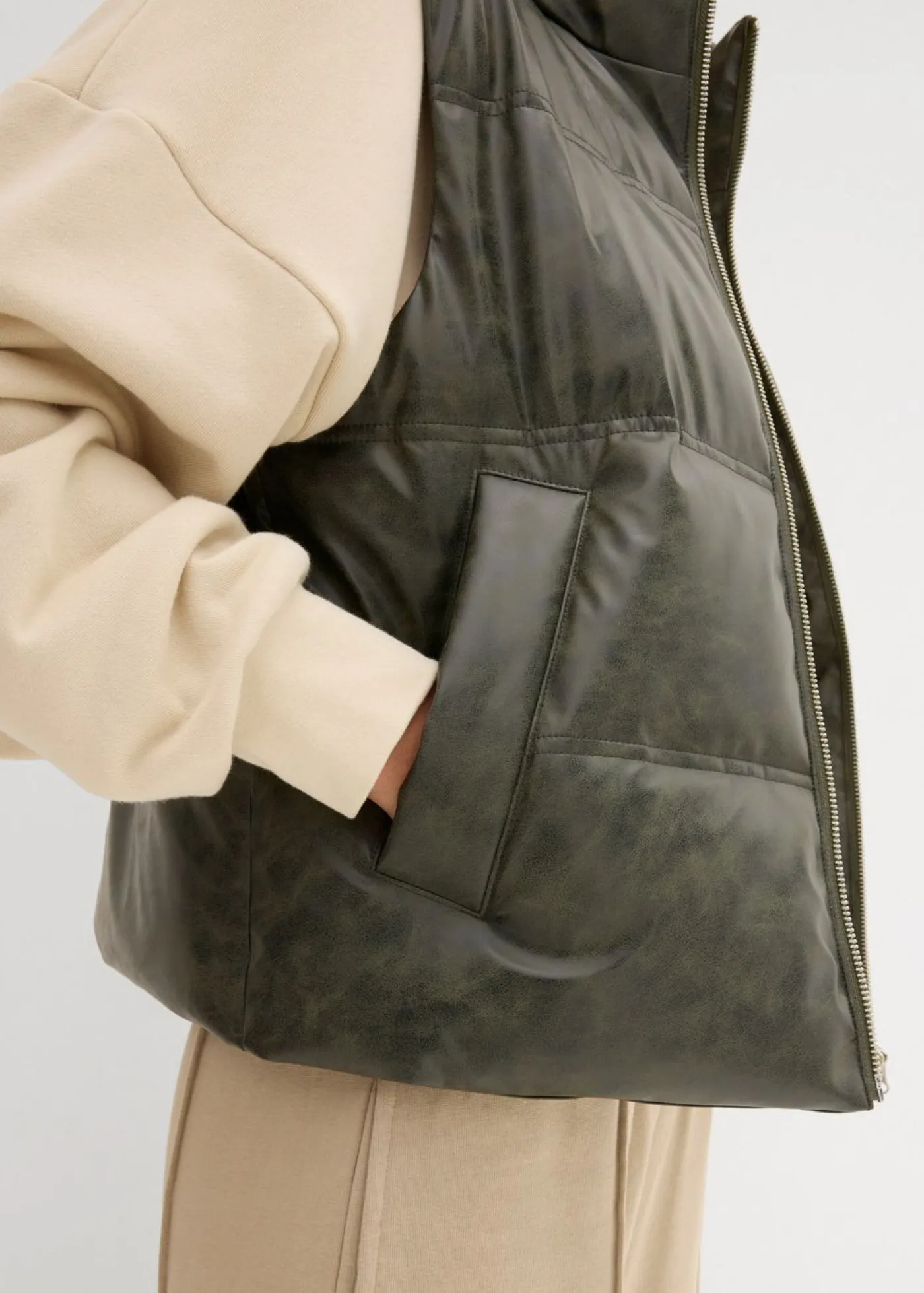 Mujer bonprix bonprix Chaleco acolchado de piel sintética