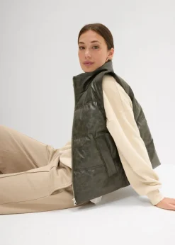 Mujer bonprix bonprix Chaleco acolchado de piel sintética