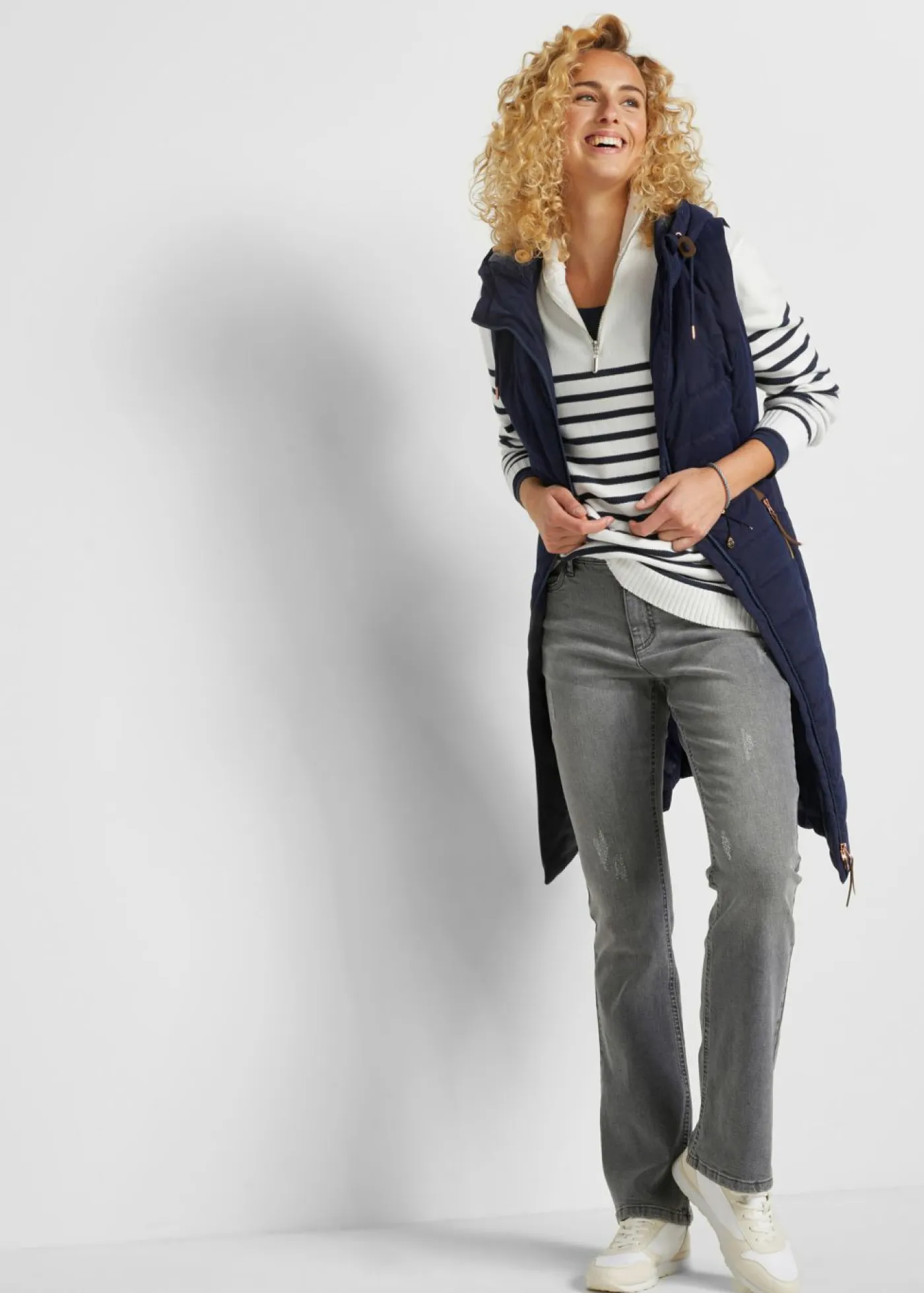 bonprix bonprix Chaquetas Y Abrigos>Chaleco acolchado largo Azul oscuro