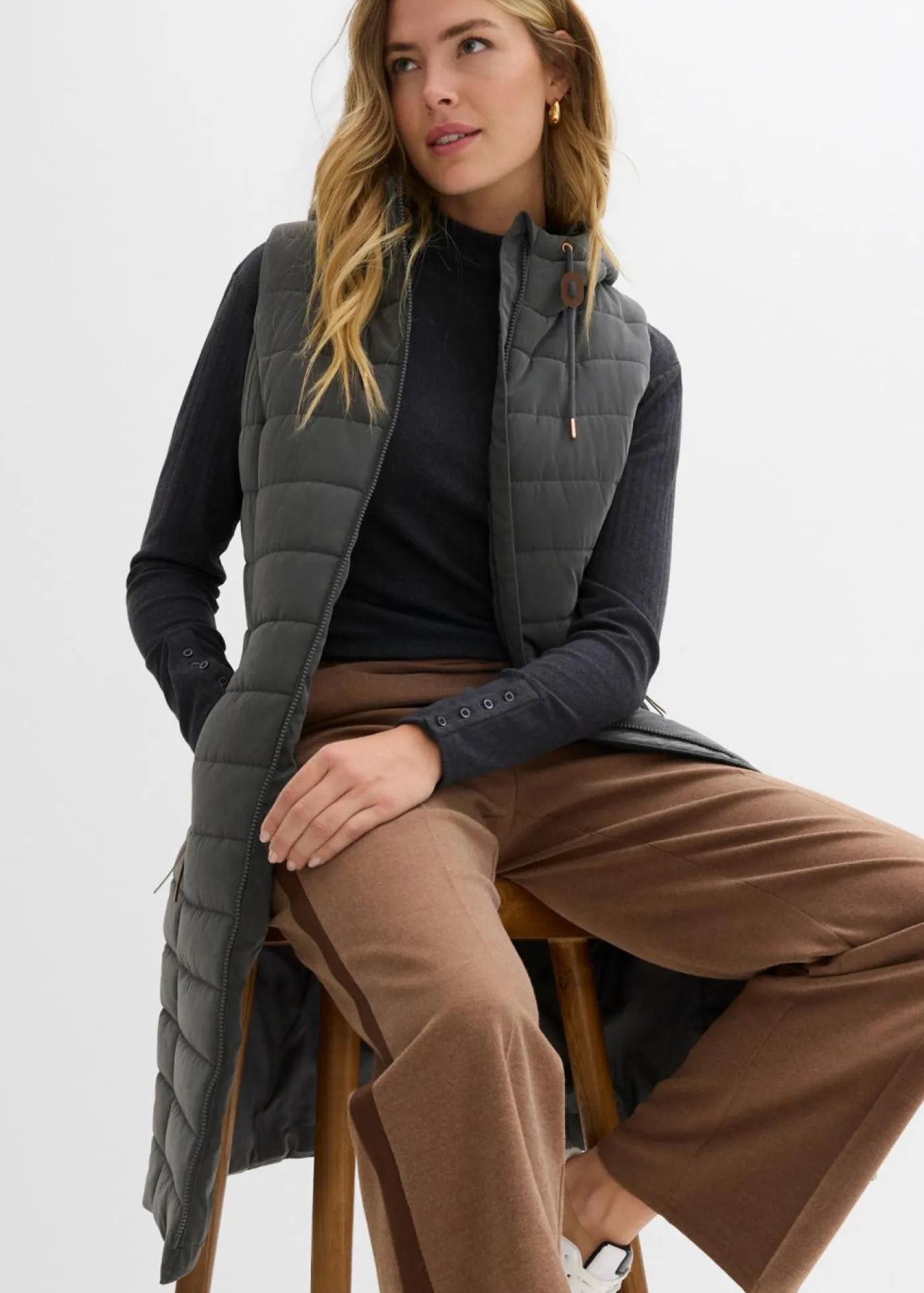 Mujer bonprix bonprix Chaleco acolchado largo