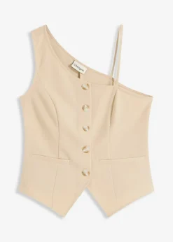 bonprix bonprix Chaquetas Y Abrigos>Chaleco con botones Beige