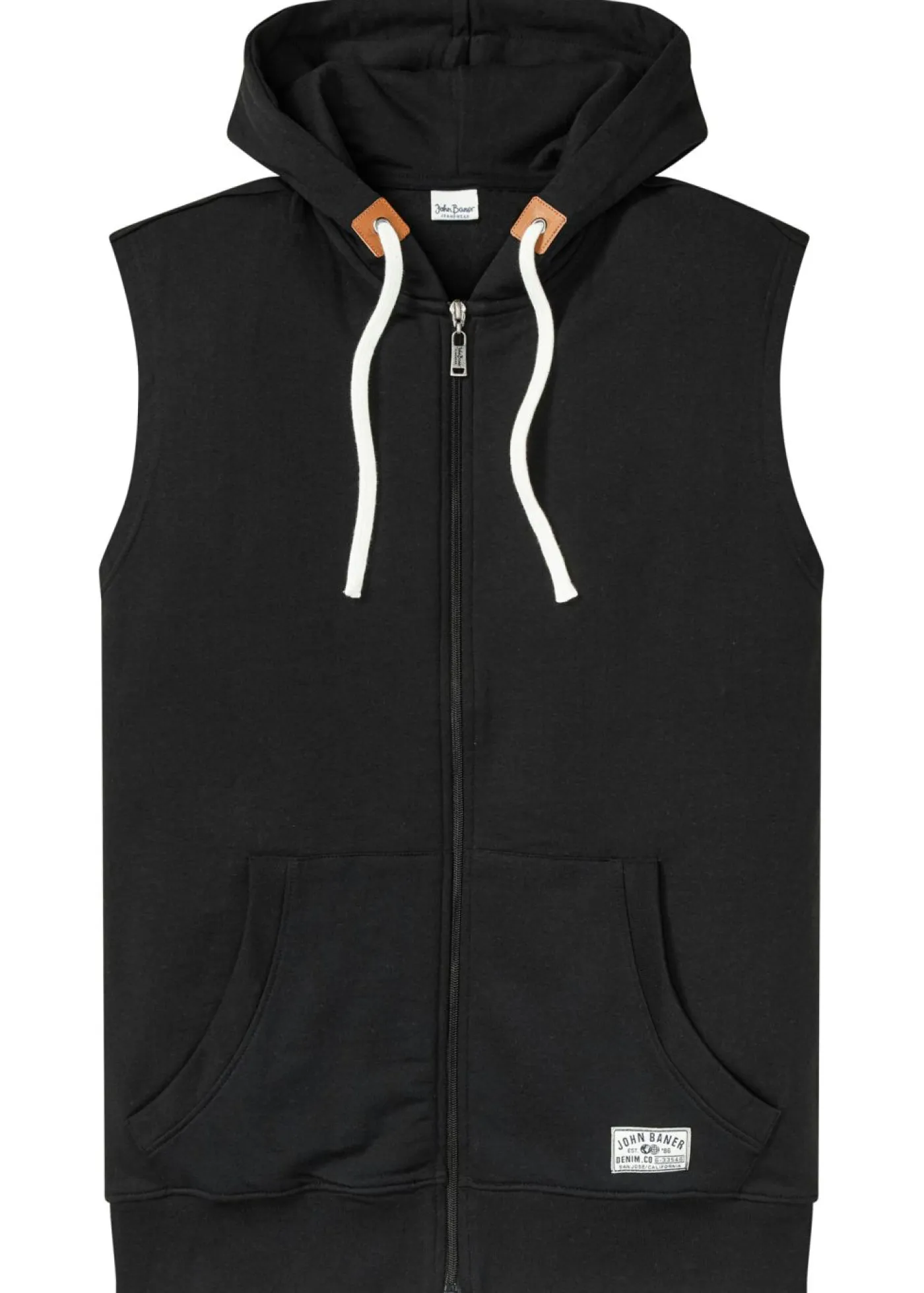 Hombre bonprix bonprix Chaleco de chándal con capucha de suave mezcla de algodón