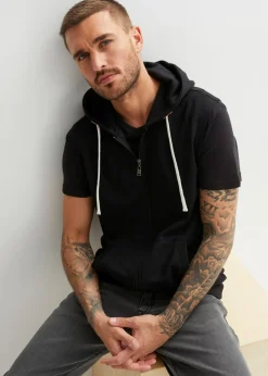 Hombre bonprix bonprix Chaleco de chándal con capucha de suave mezcla de algodón