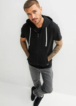 Hombre bonprix bonprix Chaleco de chándal con capucha de suave mezcla de algodón