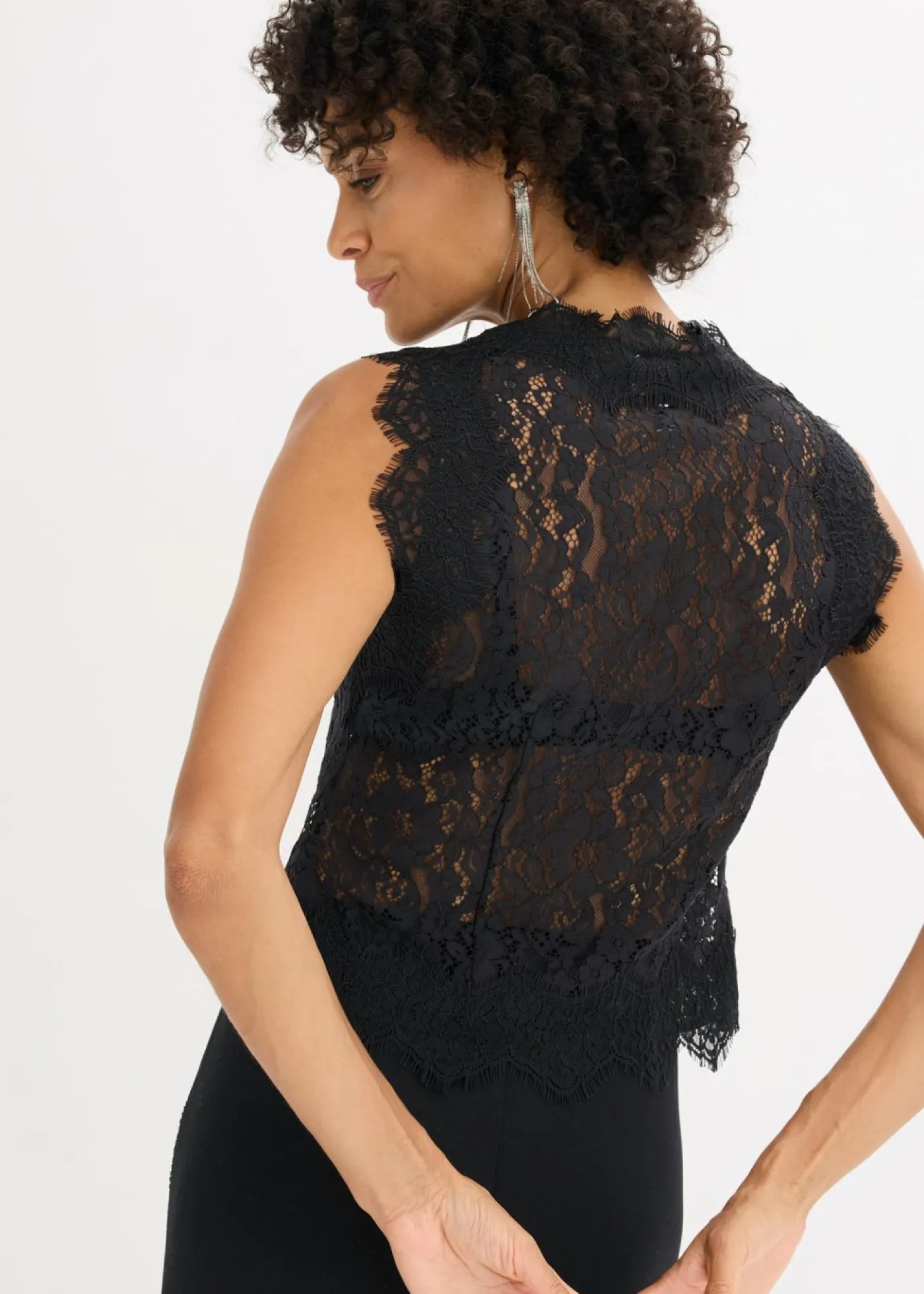 bonprix bonprix Chaquetas Y Abrigos>Chaleco de encaje Negro