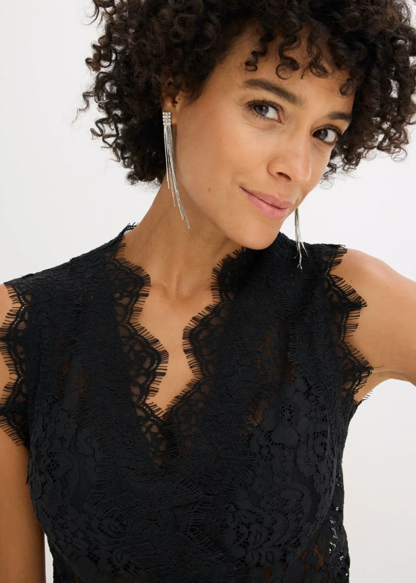 bonprix bonprix Chaquetas Y Abrigos>Chaleco de encaje Negro