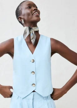 bonprix bonprix Premium|Chaquetas Y Abrigos>Chaleco de lino puro verde pimiento