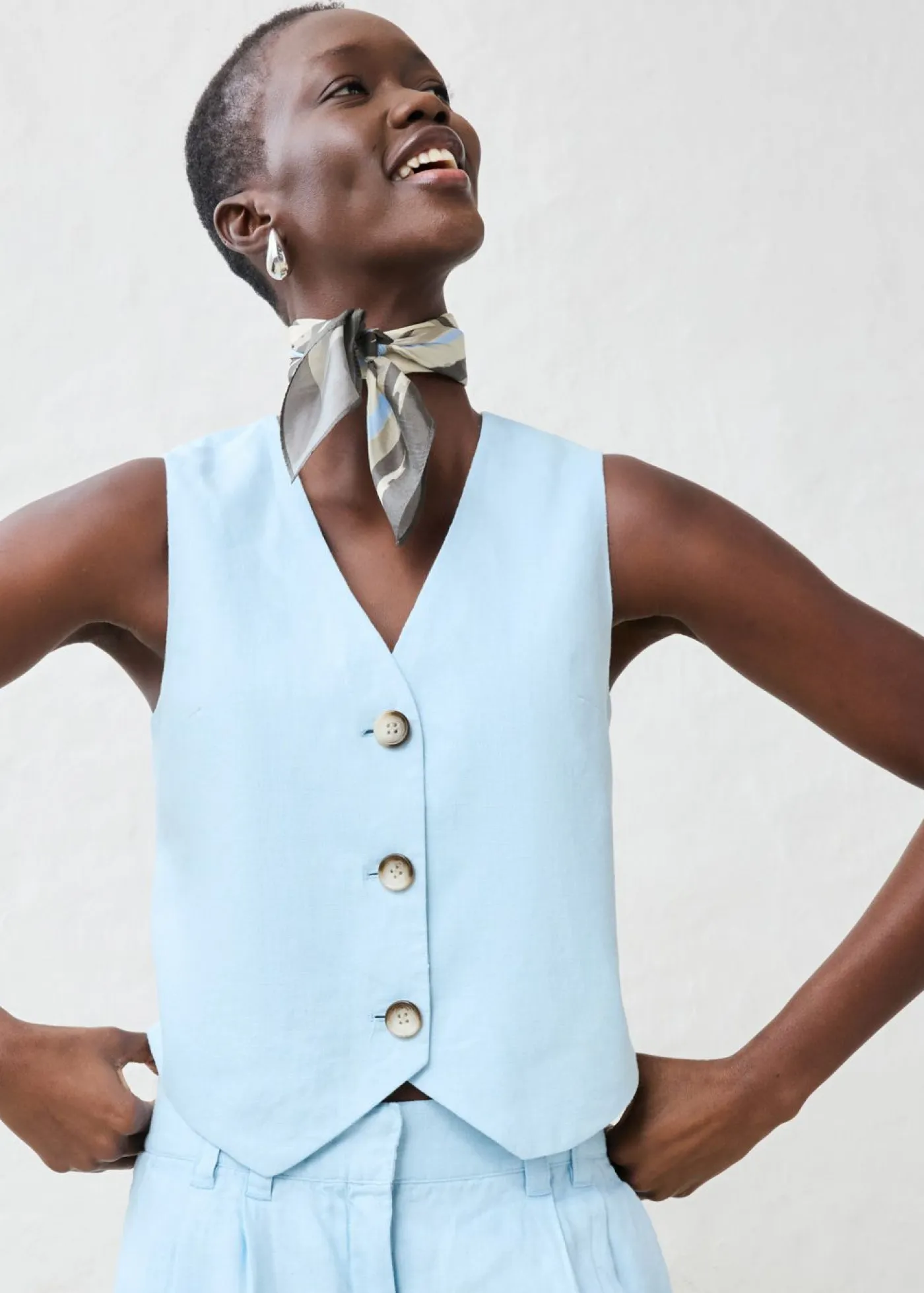 bonprix bonprix Premium|Chaquetas Y Abrigos>Chaleco de lino puro verde pimiento