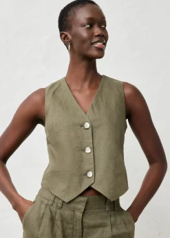 Mujer bonprix bonprix Chaleco de lino puro