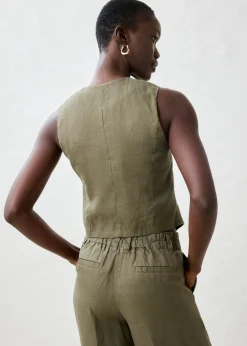 Mujer bonprix bonprix Chaleco de lino puro