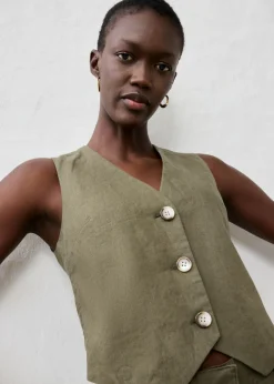 Mujer bonprix bonprix Chaleco de lino puro