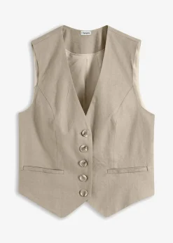 bonprix bonprix Chaquetas Y Abrigos|Novedades>Chaleco de mezcla de viscosa fluida Arena