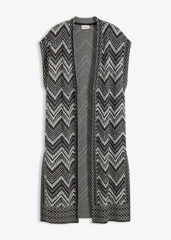 bonprix bonprix Chaquetas Y Abrigos|Ropa De Punto>Chaleco de punto Negro-blanco