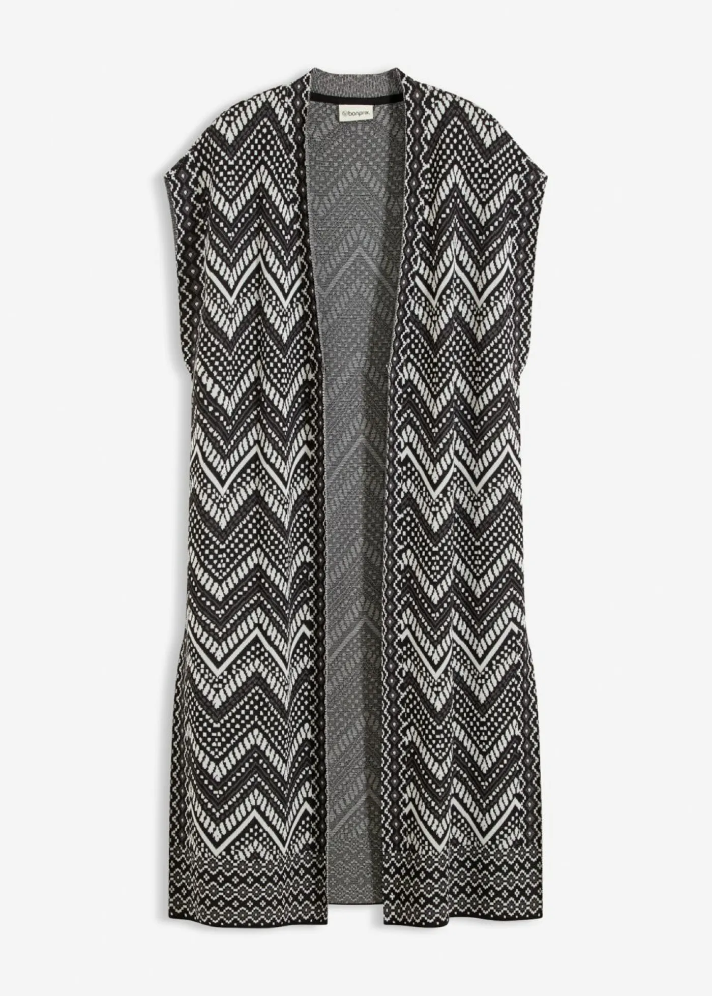 bonprix bonprix Chaquetas Y Abrigos|Ropa De Punto>Chaleco de punto Negro-blanco