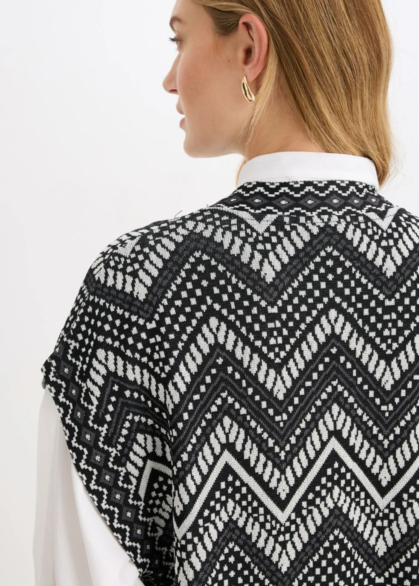 bonprix bonprix Chaquetas Y Abrigos|Ropa De Punto>Chaleco de punto Negro-blanco