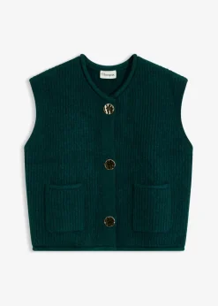 Mujer bonprix bonprix Chaleco de punto con botones decorativos