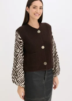 Mujer bonprix bonprix Chaleco de punto con botones decorativos