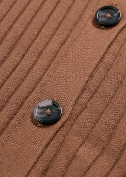 bonprix bonprix Chaquetas Y Abrigos|Novedades>Chaleco de punto de canalé Marrón castaño