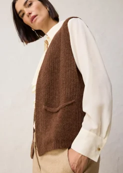 Mujer bonprix bonprix Chaleco de punto grueso con lana de alpaca