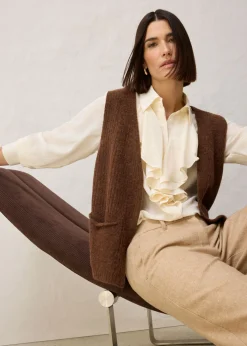 Mujer bonprix bonprix Chaleco de punto grueso con lana de alpaca