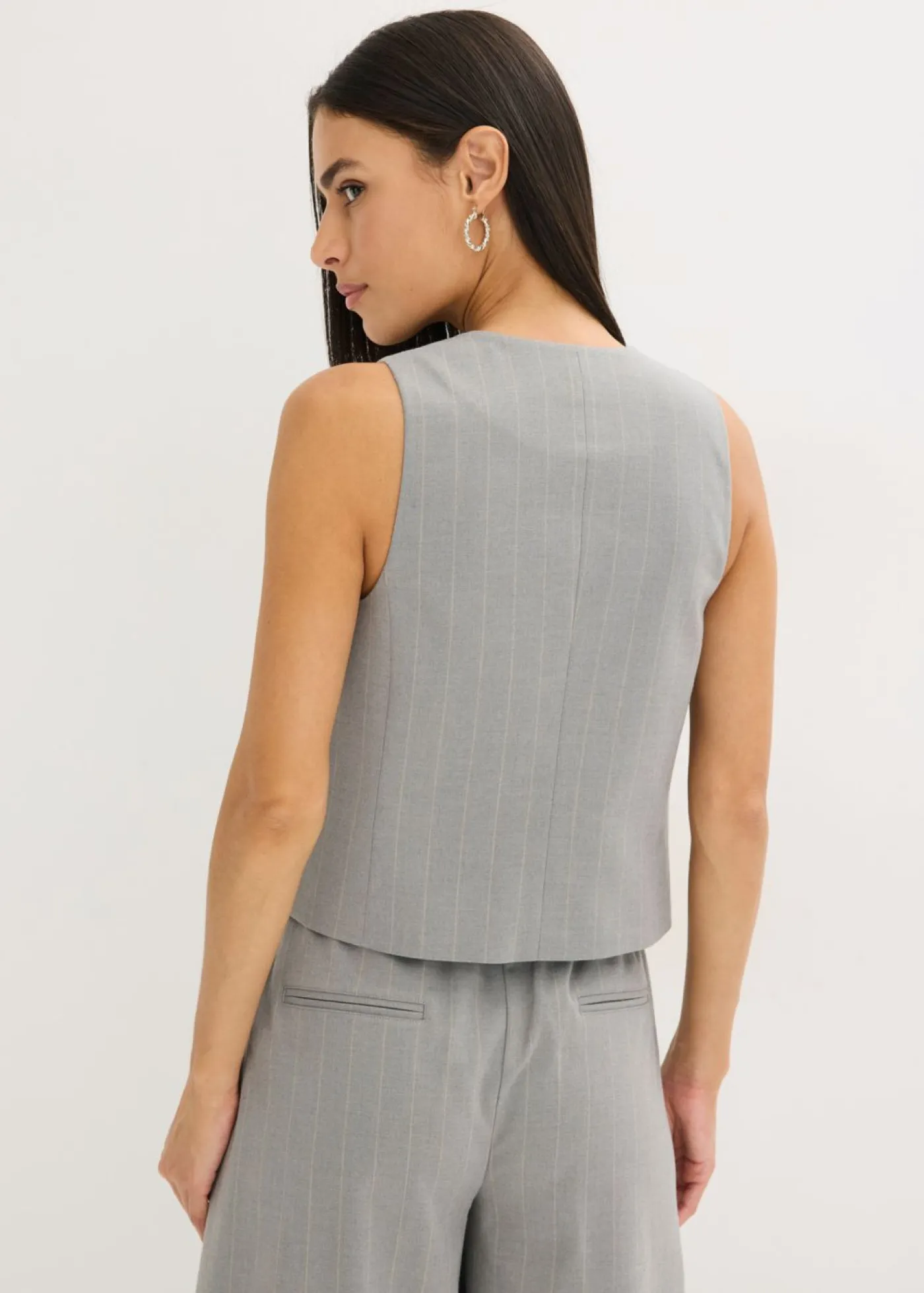 Mujer bonprix bonprix Chaleco de traje de raya diplomática