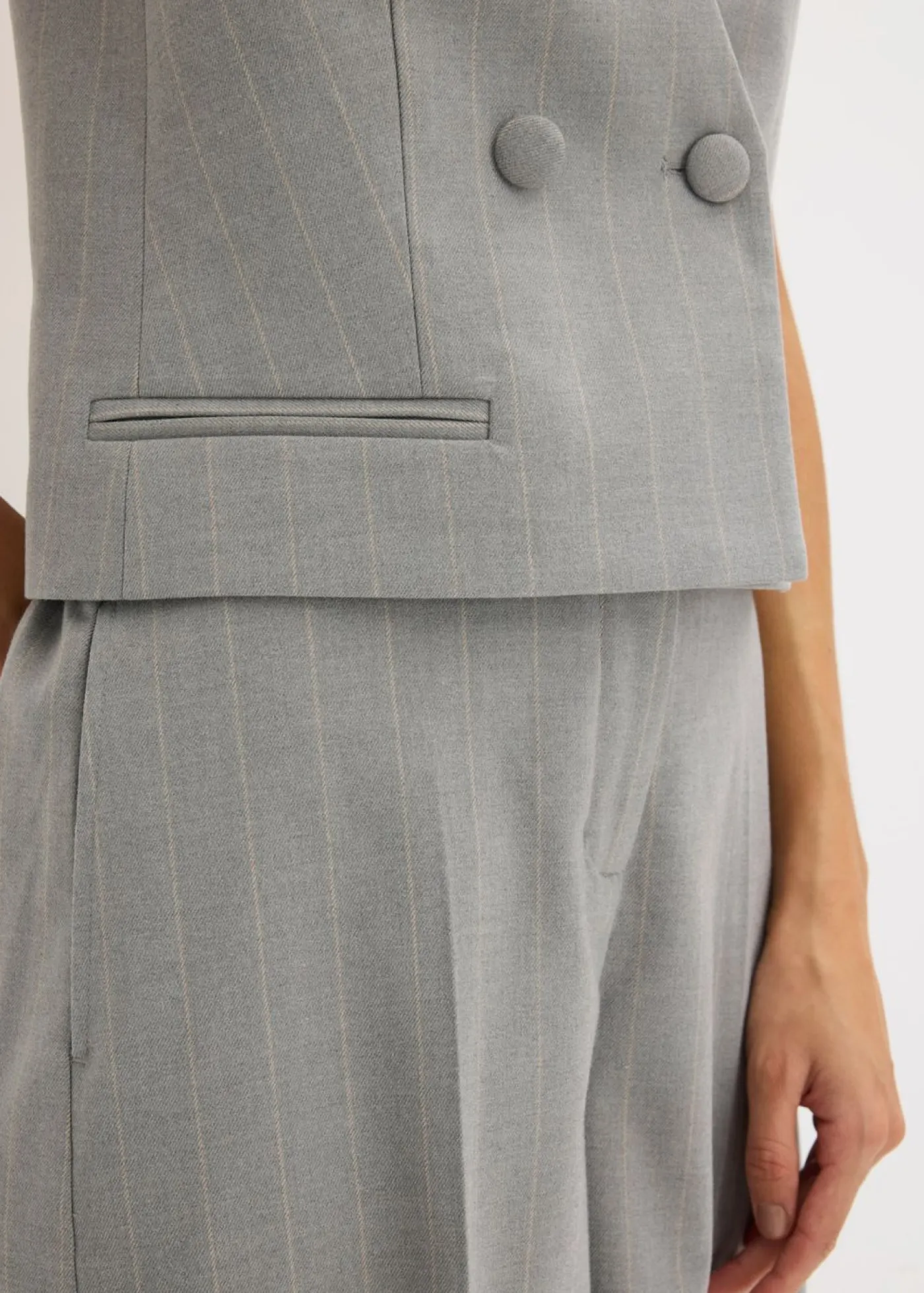 Mujer bonprix bonprix Chaleco de traje de raya diplomática