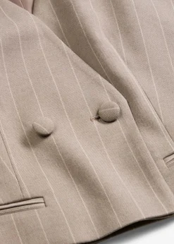 bonprix bonprix Chaquetas Y Abrigos>Chaleco de traje de raya diplomática Marrón grisáceo/blanco perla de rayas