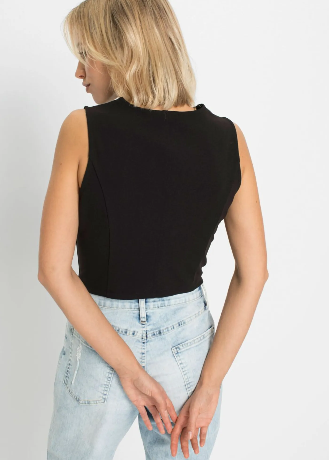 Mujer bonprix bonprix Chaleco de traje de tejido interlock resistente