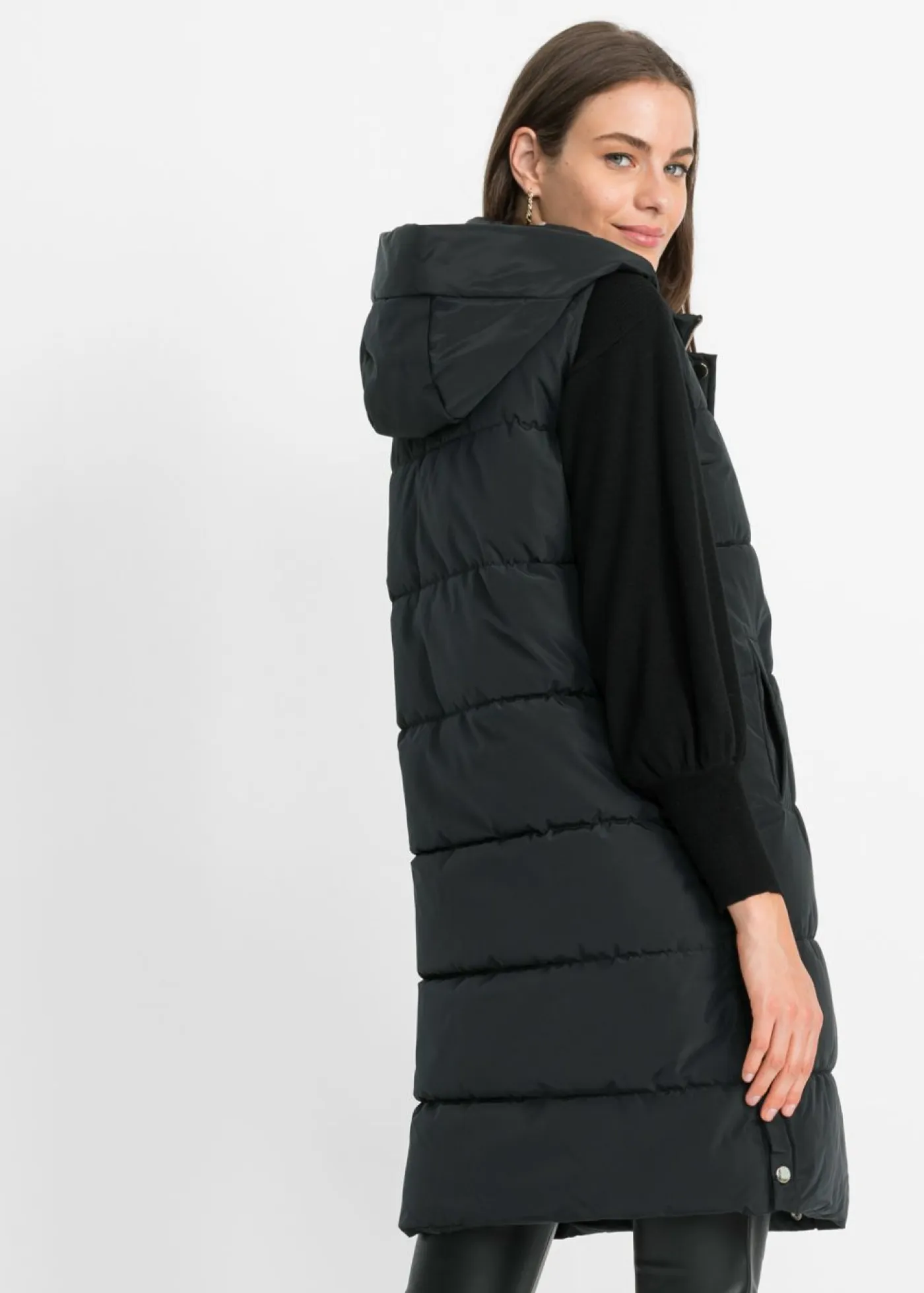 Mujer bonprix bonprix Chaleco guateado con capucha