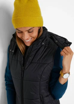 Mujer bonprix bonprix Chaleco guateado con capucha desmontable