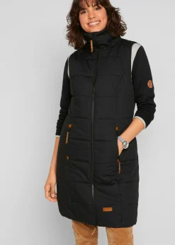 bonprix bonprix Chaquetas Y Abrigos>Chaleco largo con cuello alto Negro