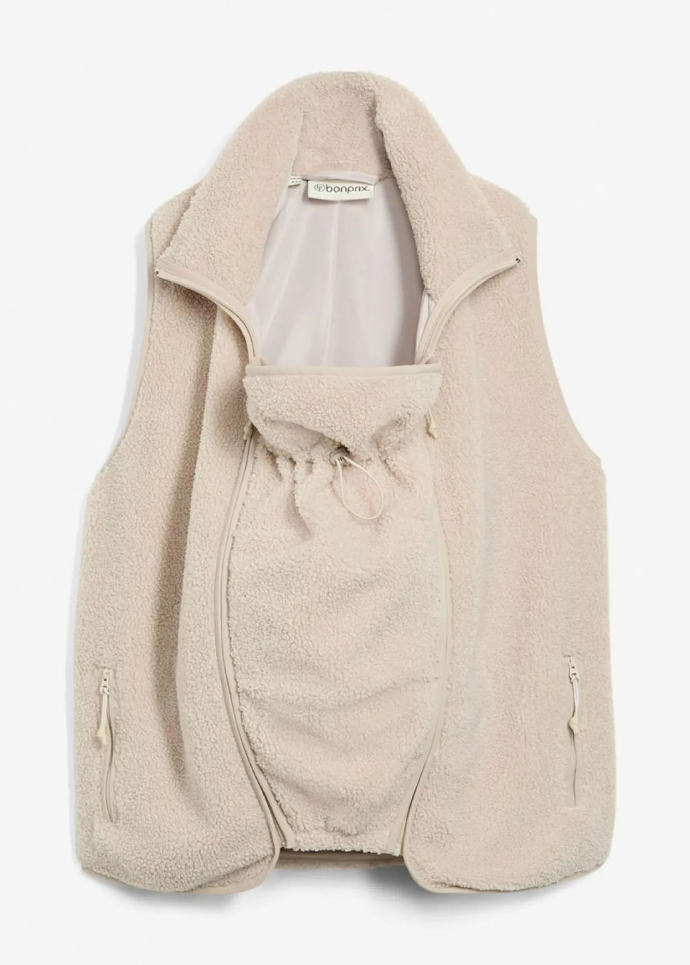 bonprix bonprix Premamá>Chaleco premamá/de porteo 3 en 1 de tejido polar gris piedra