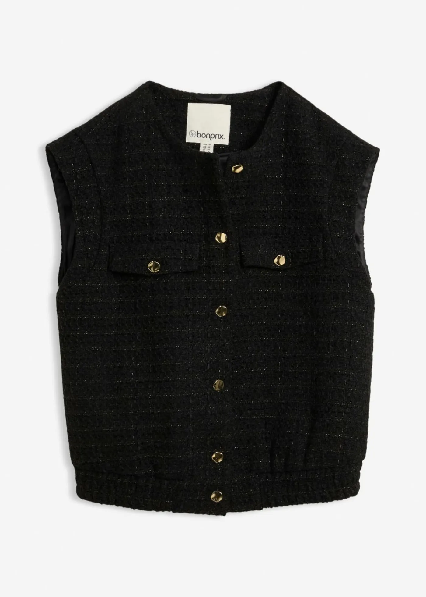 bonprix bonprix Chaquetas Y Abrigos>Chaleco tipo americana con contenido de lana Negro