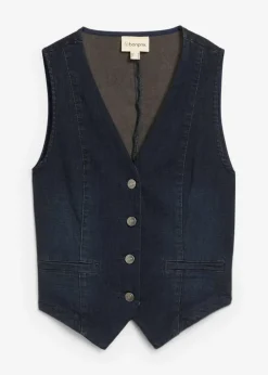 bonprix bonprix Chaquetas Y Abrigos>Chaleco vaquero Denim oscuro desgastado