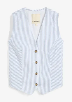 bonprix bonprix Chaquetas Y Abrigos>Chaleco vaquero a rayas blanco con rayas