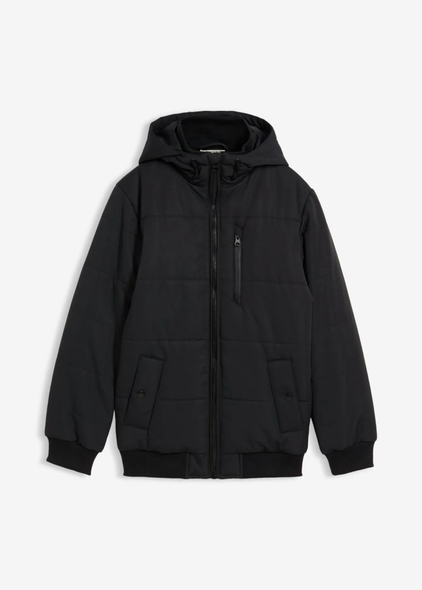 bonprix bonprix Ropa 9 A 16 Años·Chaquetas Y Ropa Outdoor>Chaqueta acolchada de invierno tipo cazadora con capucha Negro