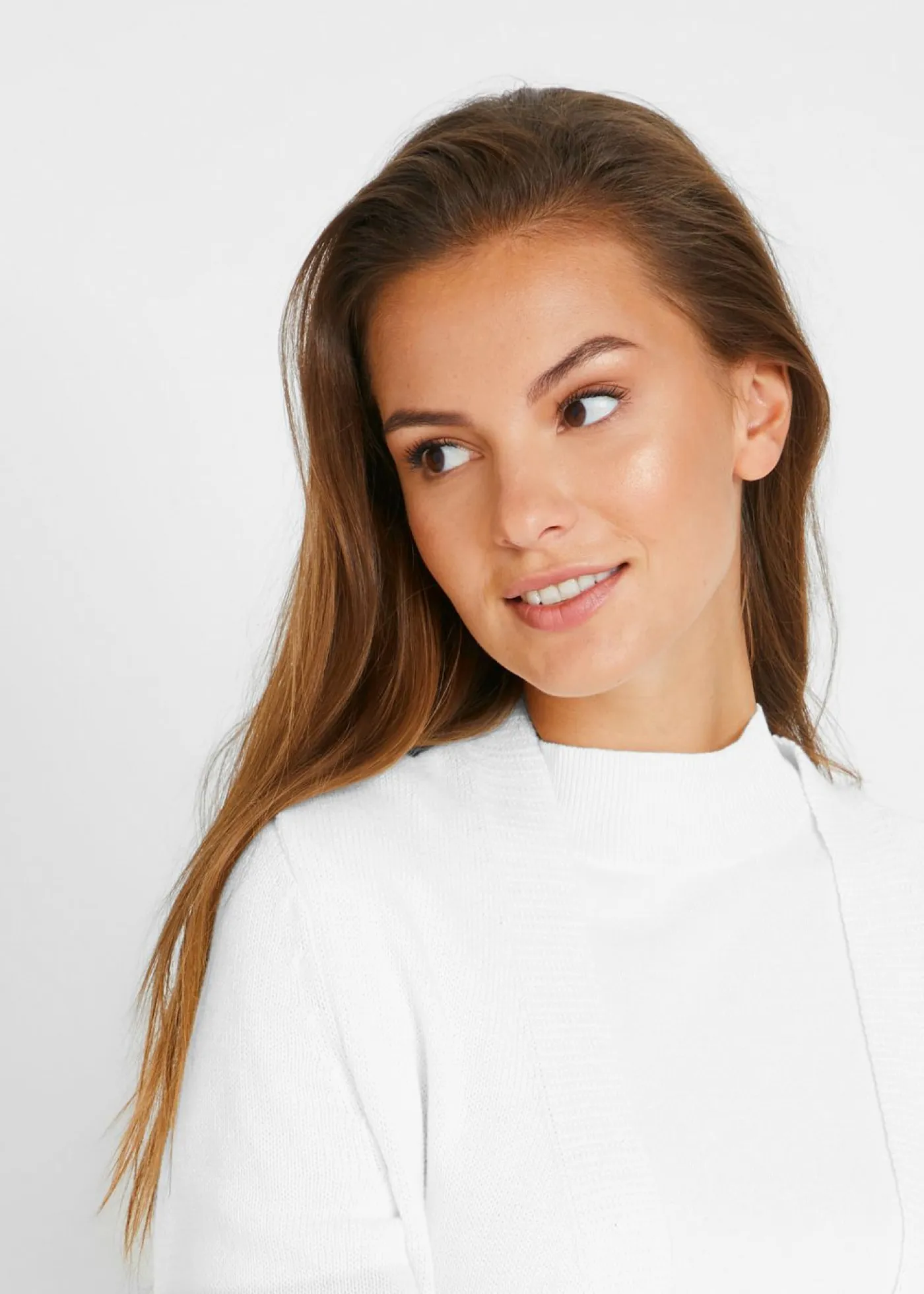 bonprix bonprix Jerséis|Ropa De Punto>Chaqueta ancha de punto con manga larga crema suave/gris moteado/rosa pálido rayas horizontales