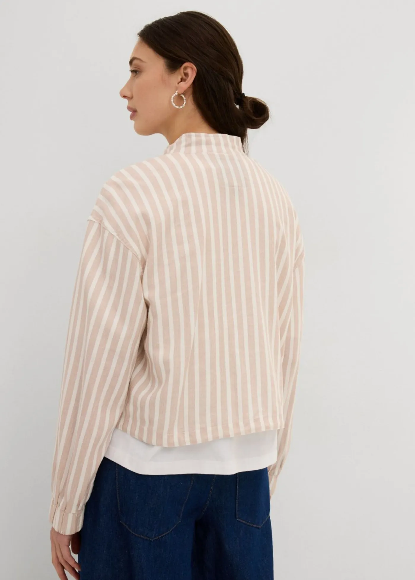 Mujer bonprix bonprix Chaqueta bomber con aspecto de lino