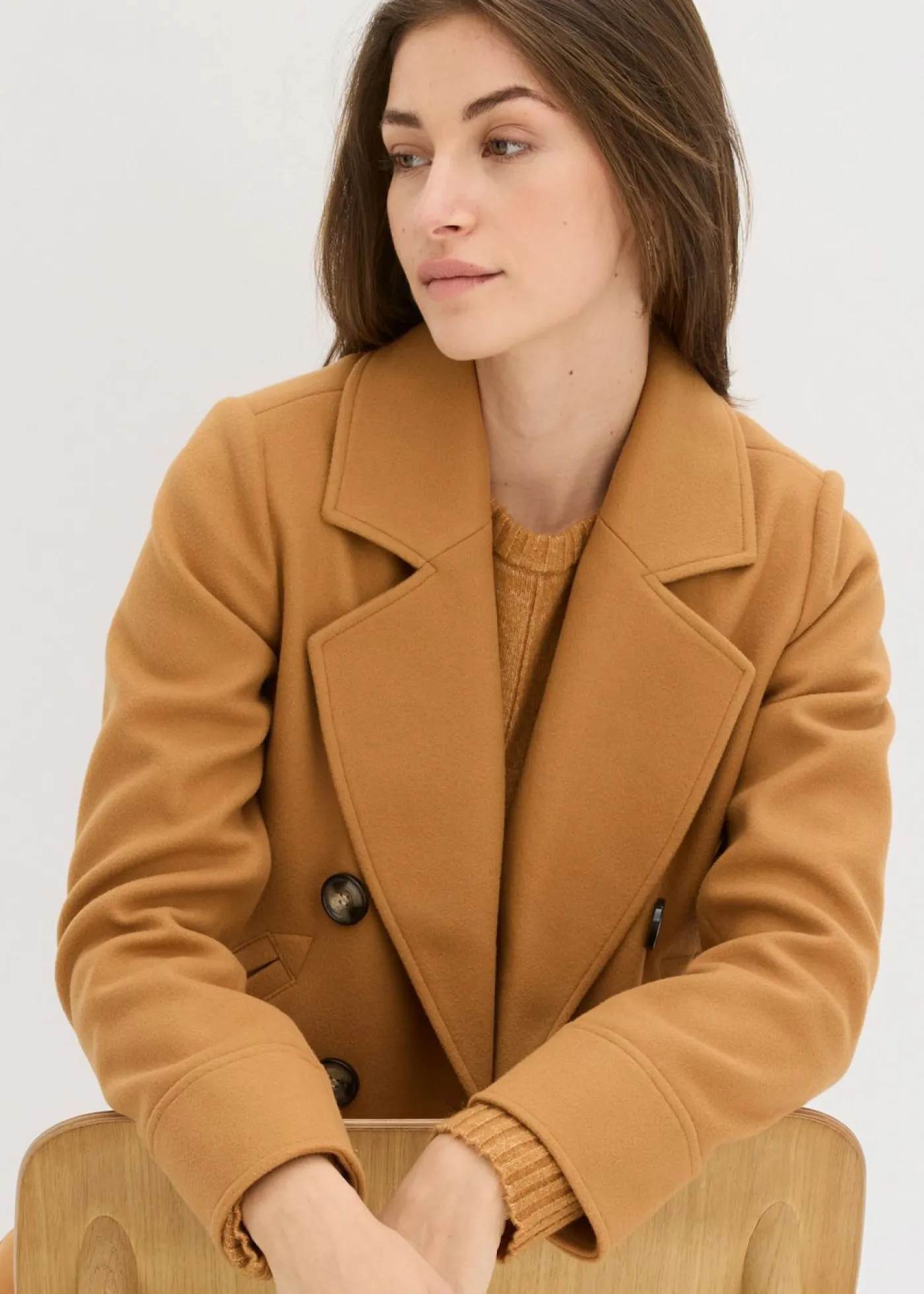 Mujer bonprix bonprix Chaqueta corta con aspecto de lana