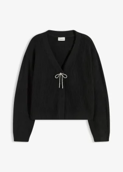 bonprix bonprix Jerséis|Ropa De Punto>Chaqueta corta de punto Negro