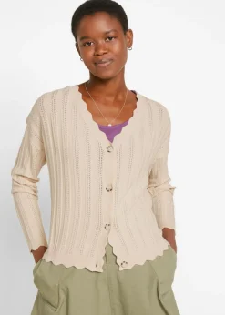 Mujer bonprix bonprix Chaqueta corta de punto ajour