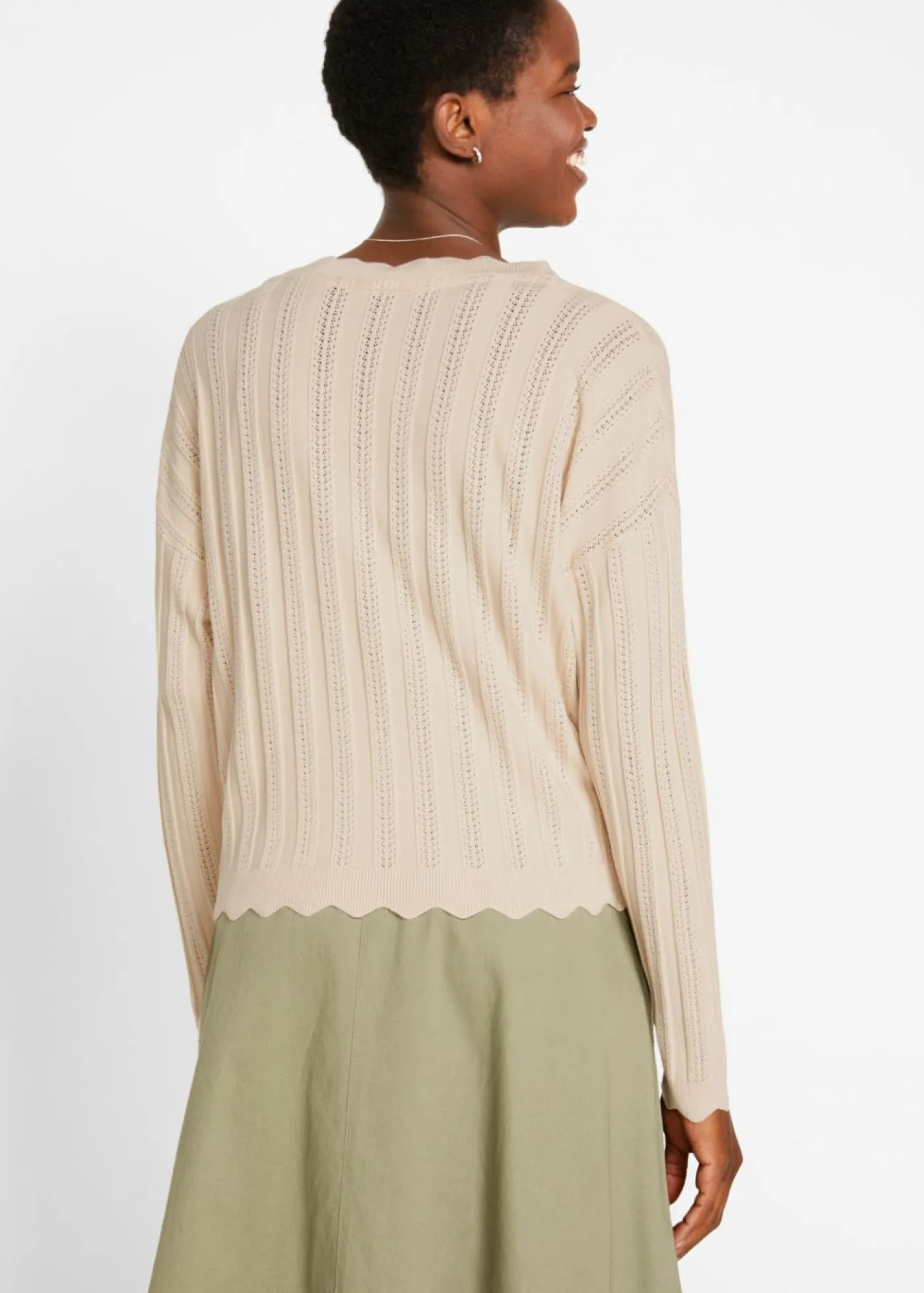 Mujer bonprix bonprix Chaqueta corta de punto ajour