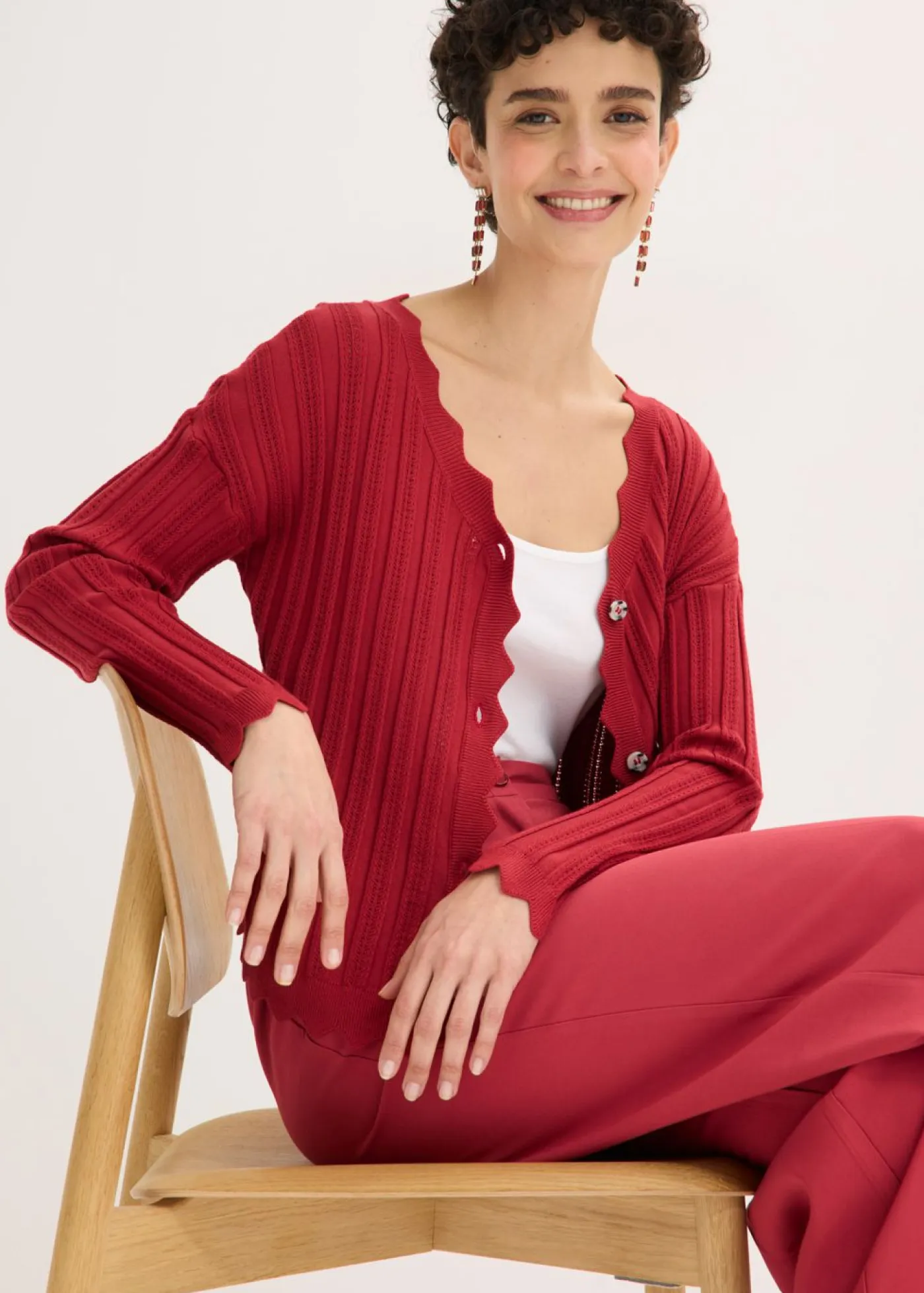 Mujer bonprix bonprix Chaqueta corta de punto ajour