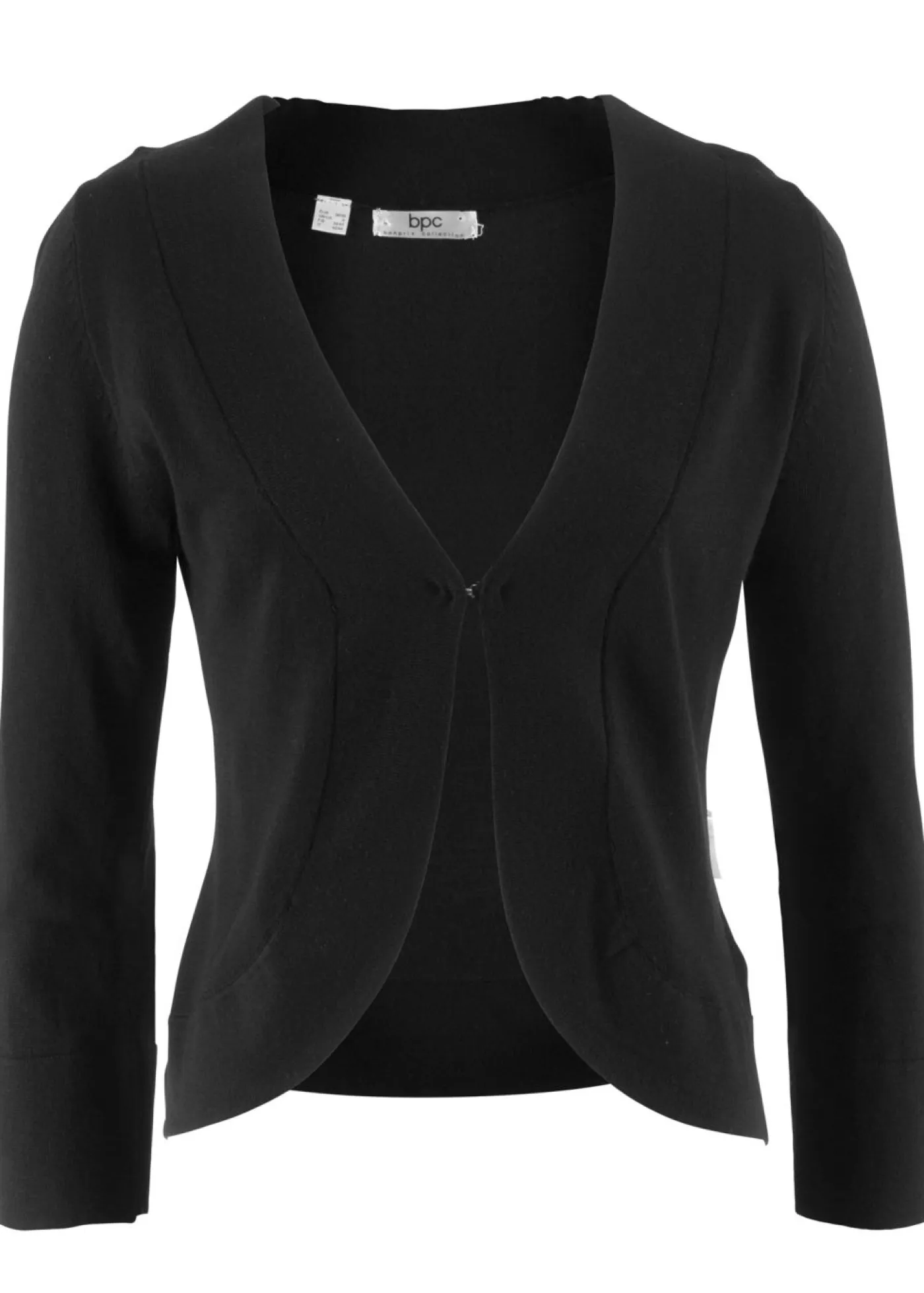 bonprix bonprix Jerséis|Ropa De Punto>Chaqueta corta de punto con viscosa Negro
